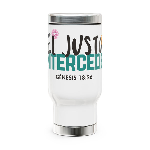 Taza de viaje de acero inoxidable con asa, 14 oz
